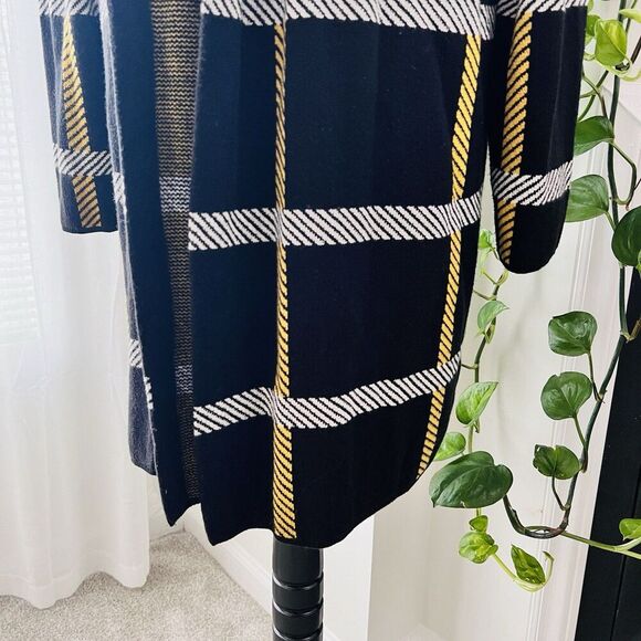Cato Est 1948 Black & Yellow Striped Stretchy Cozy Cardigan Sweater Plus 26/28W - Picture 6 of 9